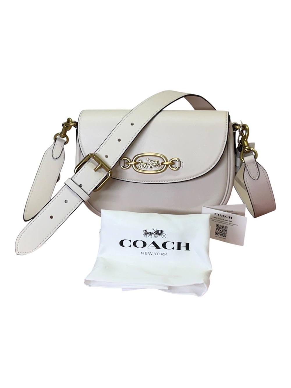 Coach Harley Crossbody Bag CM705 Glovetanned Leather Brass/Chalk NWT
